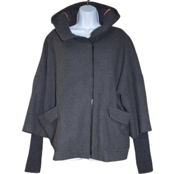 Sinclaire Wool Coat Size 8 Medium Gray Hooded Winter Jacket - Picture 1 of 11